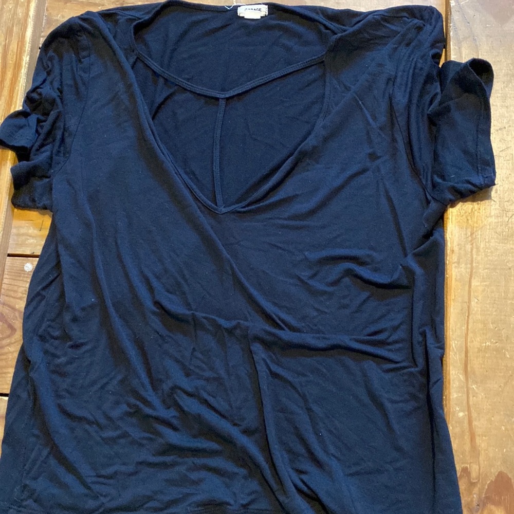 Black T-style blouse